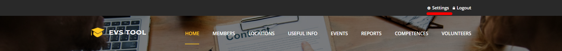 Settings button
