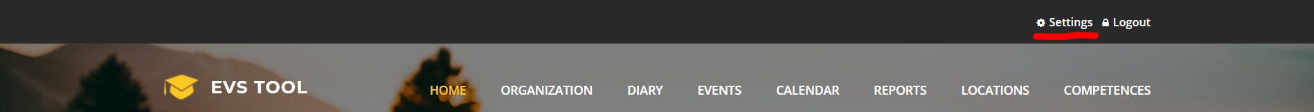 Settings button